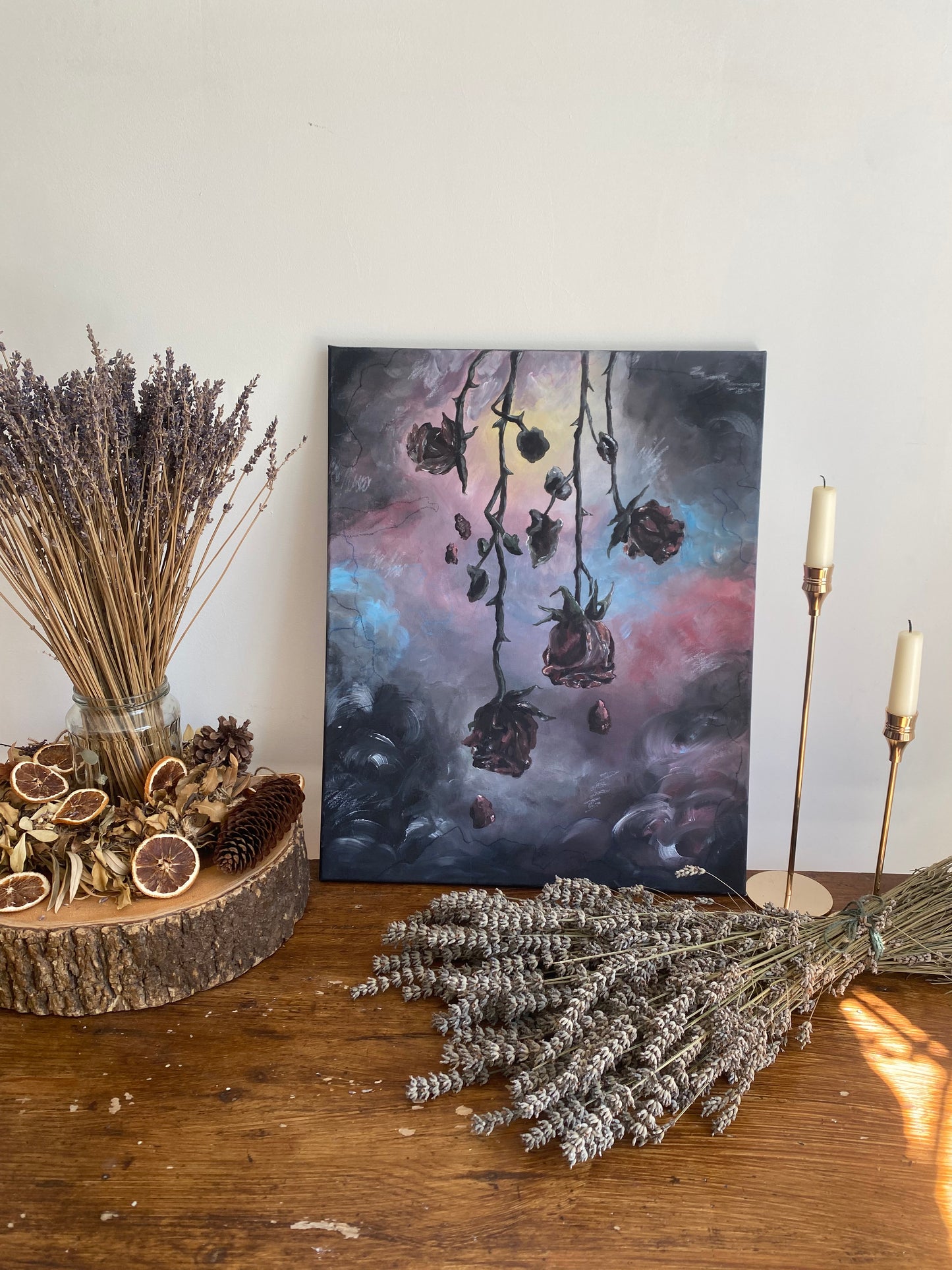 Wither - Original acrylic painting on canvas. Gothic painting/Home Decor/Witch