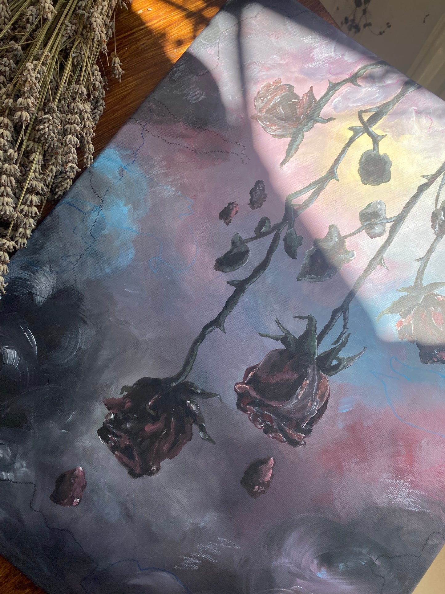 Wither - Original acrylic painting on canvas. Gothic painting/Home Decor/Witch