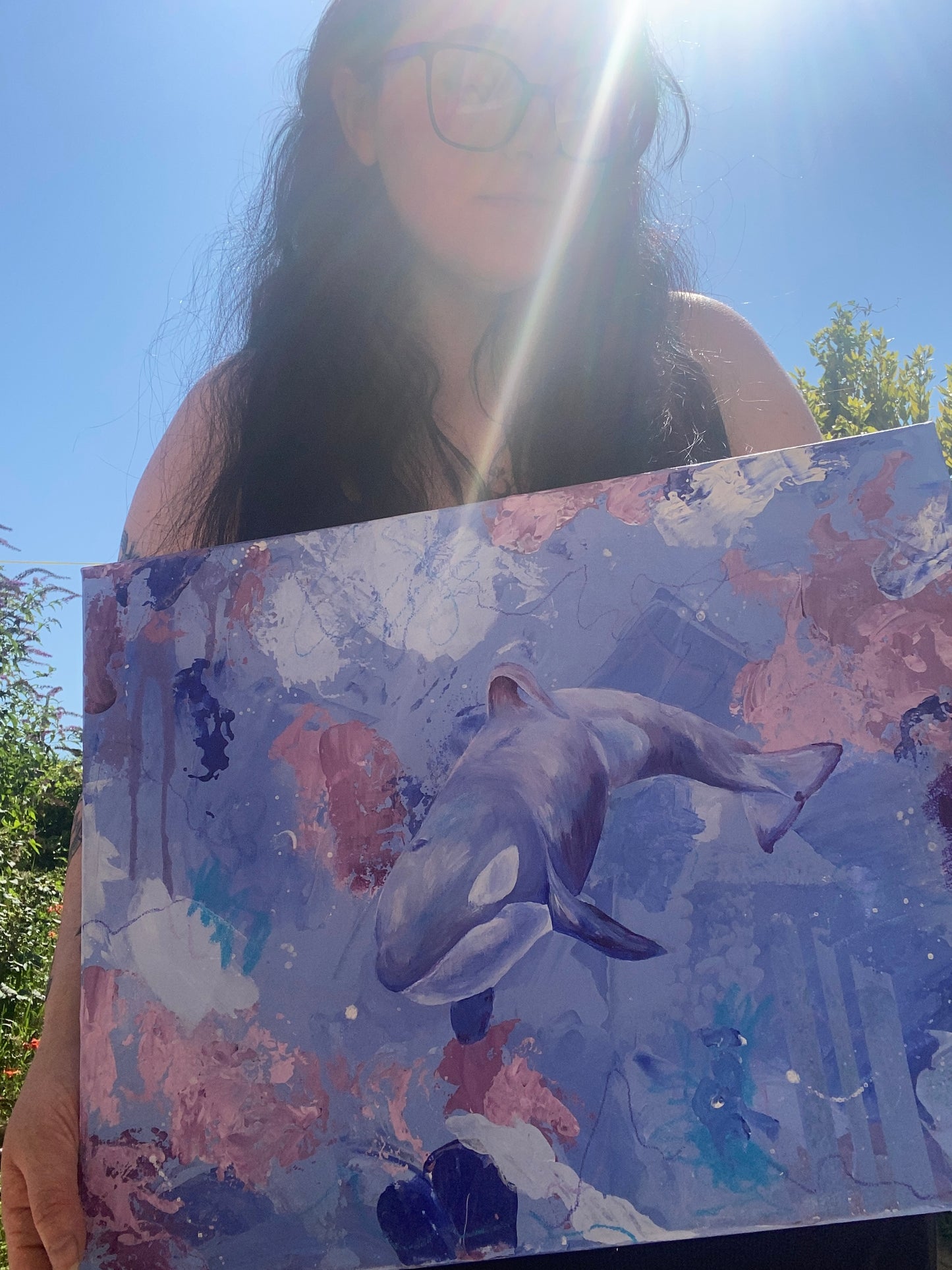 Killer - Orca/Killer Whale acrylic painting on canvas. Original painting for art collector. UK art collector. Animal painting. Wildlife artist. Wildlife painting. Killer Whale painting